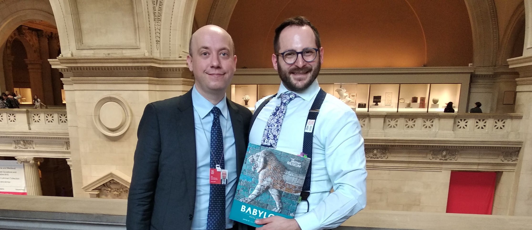 With Dr. Seymour at the Met, holding my autographed Babylon book